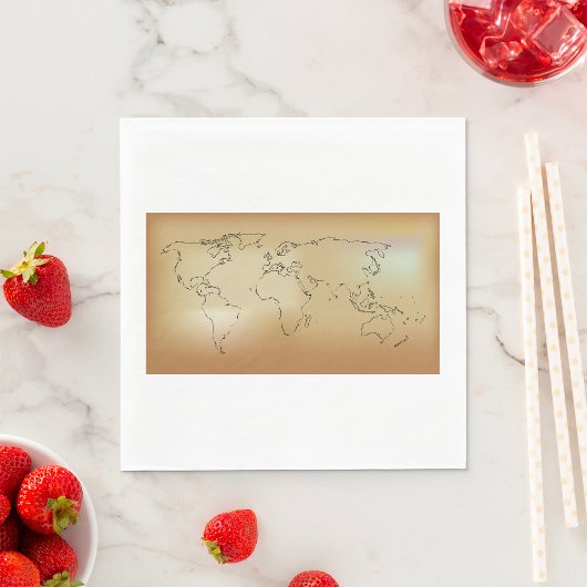 Serviette En Papier Napkins Old World Map