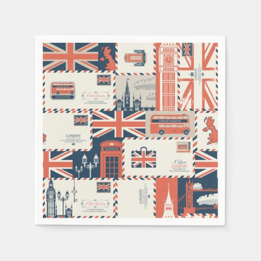 Serviette En Papier Napkins papier Londres (Devant)