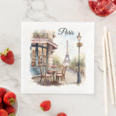 Serviette En Papier Napkins Papier Paris (En situation)