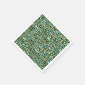 Serviette En Papier NAPKINS Parties scintillant-PAPIER Turquoise-Gold (Coin)