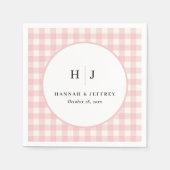 Serviette En Papier Napkins Pastel En vichy Mariage (Devant)