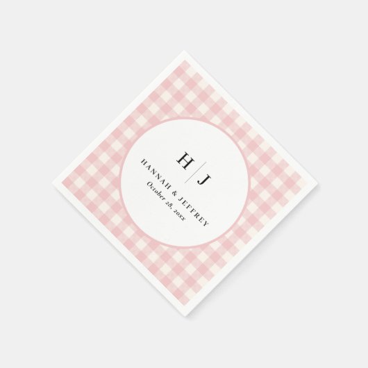 Serviette En Papier Napkins Pastel En vichy Mariage (Coin)