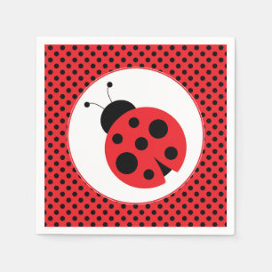 Serviette En Papier Napkins Polkadot Ladybug Party