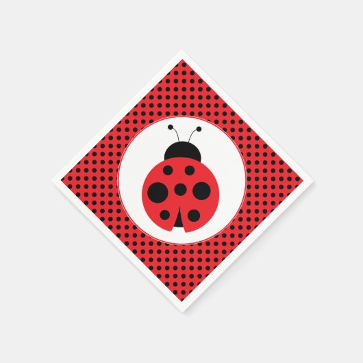 Serviette En Papier Napkins Polkadot Ladybug Party (Coin)