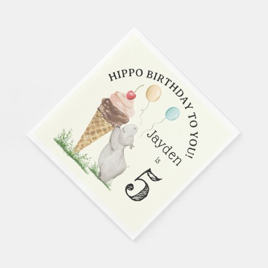 Serviette En Papier Napkins pour anniversaire d'hippo (Coin)
