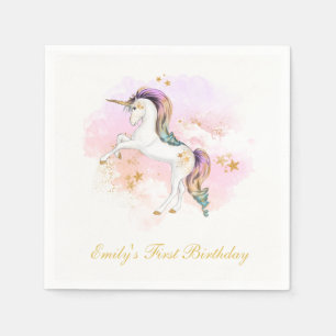 Serviette En Papier Napkins pour le premier anniversaire de l'Unicorne