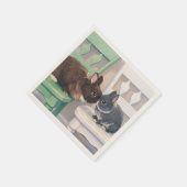 Serviette En Papier Napkins (Qty 50) Two Rabbits (Coin)