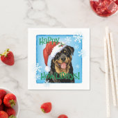 Serviette En Papier Napkins Rottweiler de Noël (En situation)