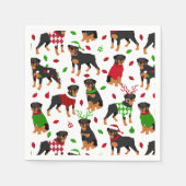 Serviette En Papier Napkins Rottweiler de Noël (Devant)
