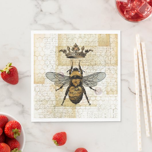 Serviette En Papier Napkins Royal Bee (En situation)