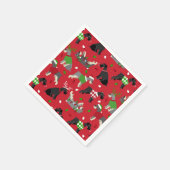 Serviette En Papier Napkins Schnauzer de Noël (Coin)