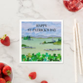 Serviette En Papier Napkins Shamrock de la Saint Patrick (En situation)