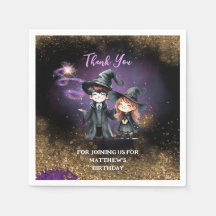 NAPKINS sorciers et sorcières personnalisées fête