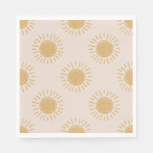 Serviette En Papier Napkins Sun Party