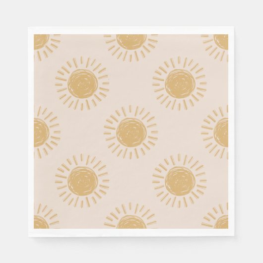 Serviette En Papier Napkins Sun Party (Devant)
