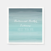 Serviette En Papier Napkins turquoise Ombre Mariage (Devant)