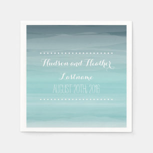 Serviette En Papier Napkins turquoise Ombre Mariage