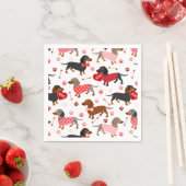 Serviette En Papier Napkins Valentine Dachshund (En situation)