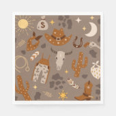 Serviette En Papier Napkins Western Party | Cowboy Party Napkins (Devant)