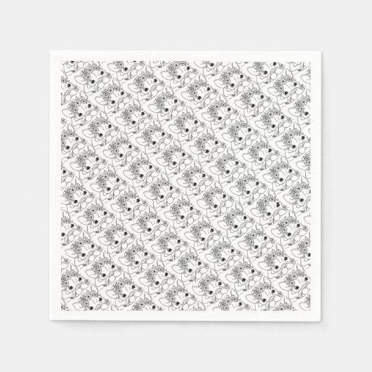 Serviette En Papier Naples à cocktails Bulldog 4,75 x 4,75 pouces (Devant)