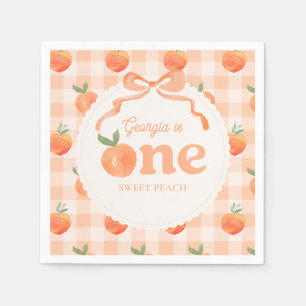 Serviette En Papier Naples à En vichy Peach Party