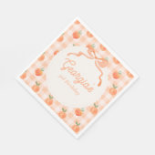 Serviette En Papier Naples à En vichy Peach Party (Coin)