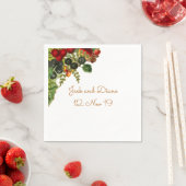 Serviette En Papier Naples à fruits de automne (En situation)