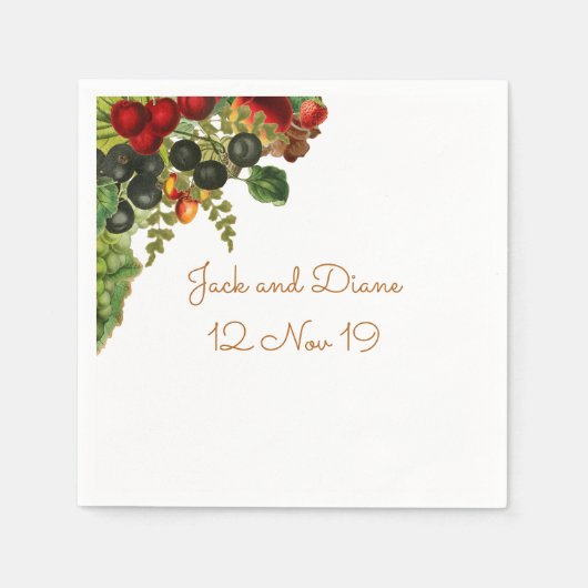 Serviette En Papier Naples à fruits de automne (Devant)