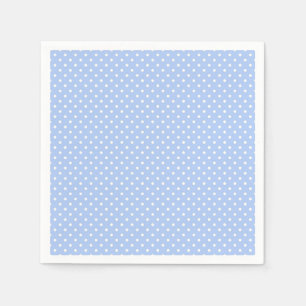 Serviette En Papier Naples à points bleu clair et blanc