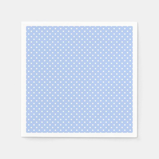 Serviette En Papier Naples à points bleu clair et blanc (Devant)