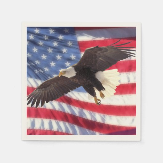 Serviette En Papier Naples American Flag & Eagle (Devant)