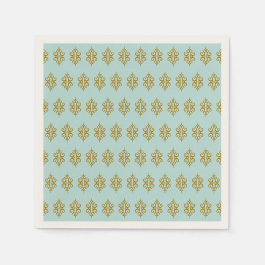Serviette En Papier Naples Aqua Lace (Devant)
