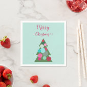 Serviette En Papier Naples Arbre de Noël rétro (En situation)