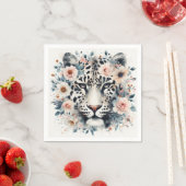 Serviette En Papier Naples aux fleurs de léopard (En situation)