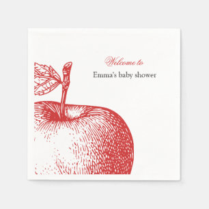 Serviette En Papier Naples Baby shower Pomme Rouge