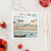 Serviette En Papier Naples balnéaires et phares (En situation)