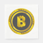 Serviette En Papier Naples Bitcoin d'or (Devant)