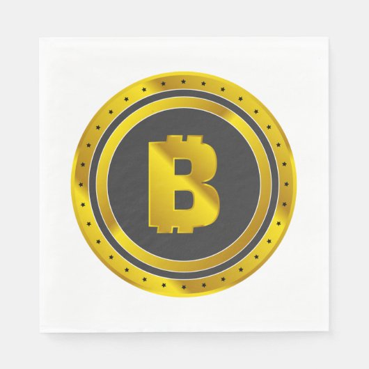 Serviette En Papier Naples Bitcoin d'or (Devant)