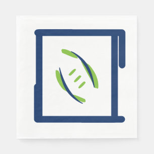 Serviette En Papier Naples bleu et vert Luuncheon