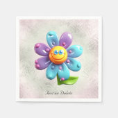 Serviette En Papier Naples bleu violet jaune (Devant)