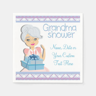 Serviette En Papier Naples Blue Grandma Baby shower Party