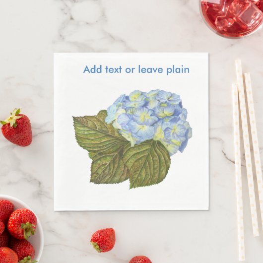 Serviette En Papier Naples Blue Hydrangea (En situation)