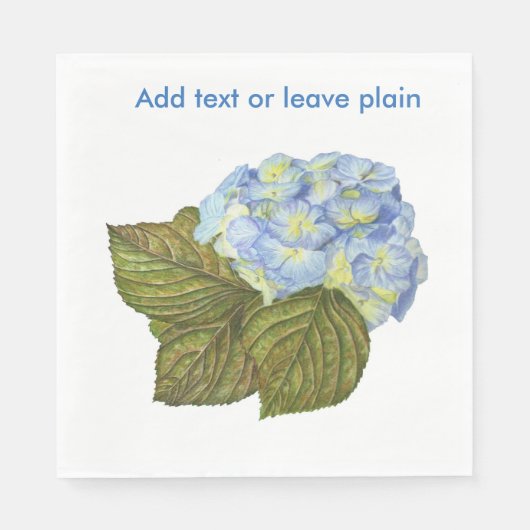 Serviette En Papier Naples Blue Hydrangea (Devant)