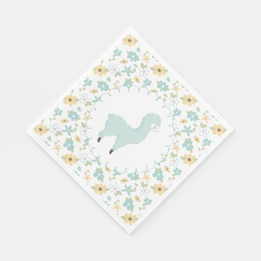 Serviette En Papier Naples Blue Little Llama (Coin)