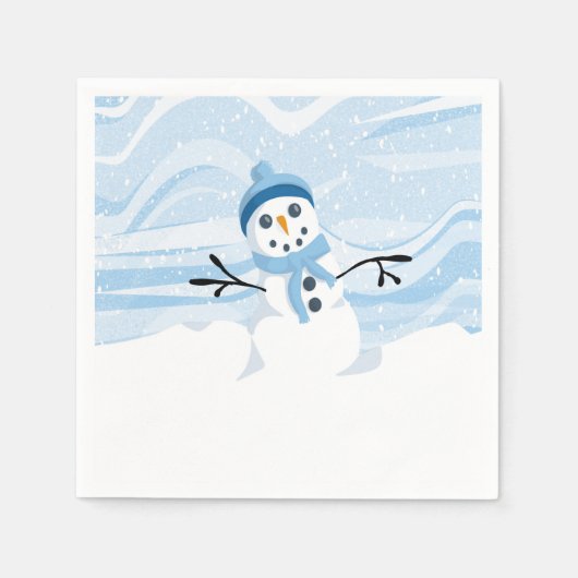 Serviette En Papier Naples Bluesy Snowman (Devant)