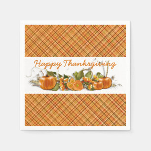 Serviette En Papier Naples bon thanksgiving Plaid