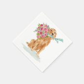 Serviette En Papier Naples Coquette de Golden Retriever (Coin)