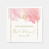 Serviette En Papier Naples couleur bat mitzvah | Rose Abstrait (Devant)