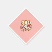 Serviette En Papier Naples Cupcake rose (Coin)