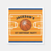 Serviette En Papier Naples d'anniversaire de basket-ball (Devant)